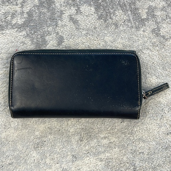 Vintage Coach Black Leather Buckle Wallet Continental - Picture 3 of 15